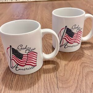 American Flag God Bless Mugs - White (2)